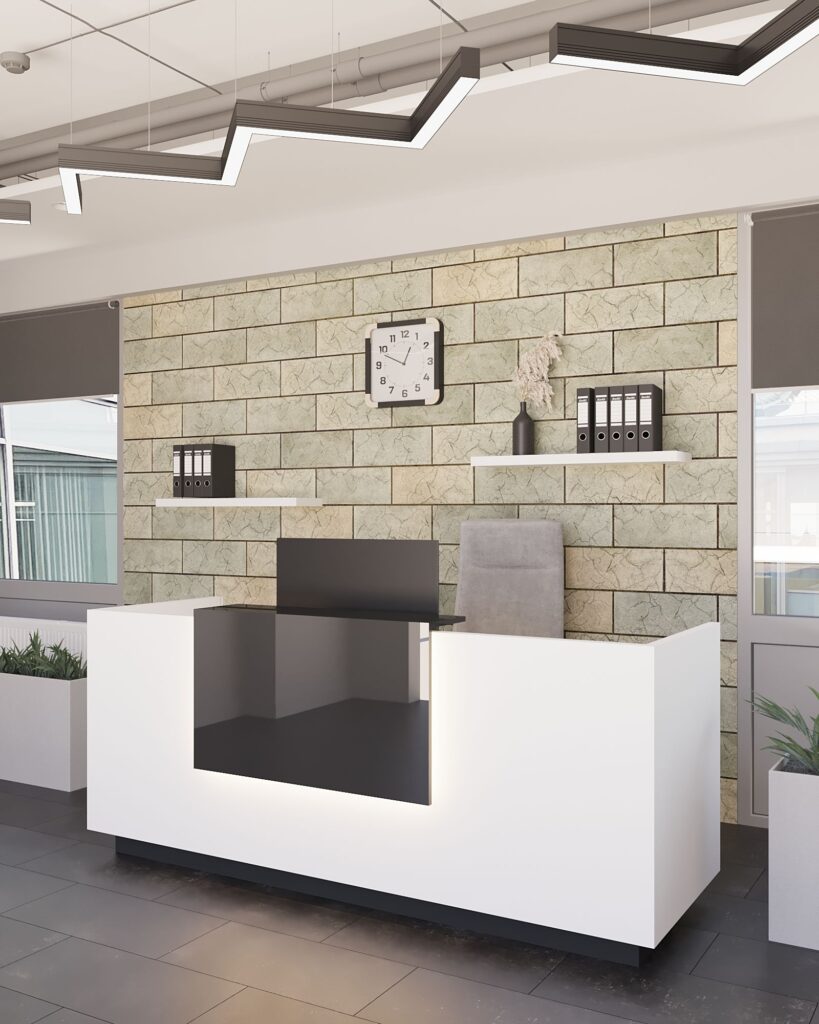 Декоративная панель Колотый камень в интерьере Офиса