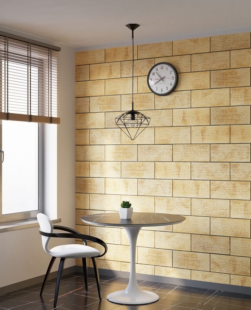 Декоративная панель Ракушечник в интерьере кухни квартиры